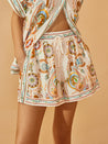 Ensemble Short Femme avec Polo Imprimé et Manches Courtes short